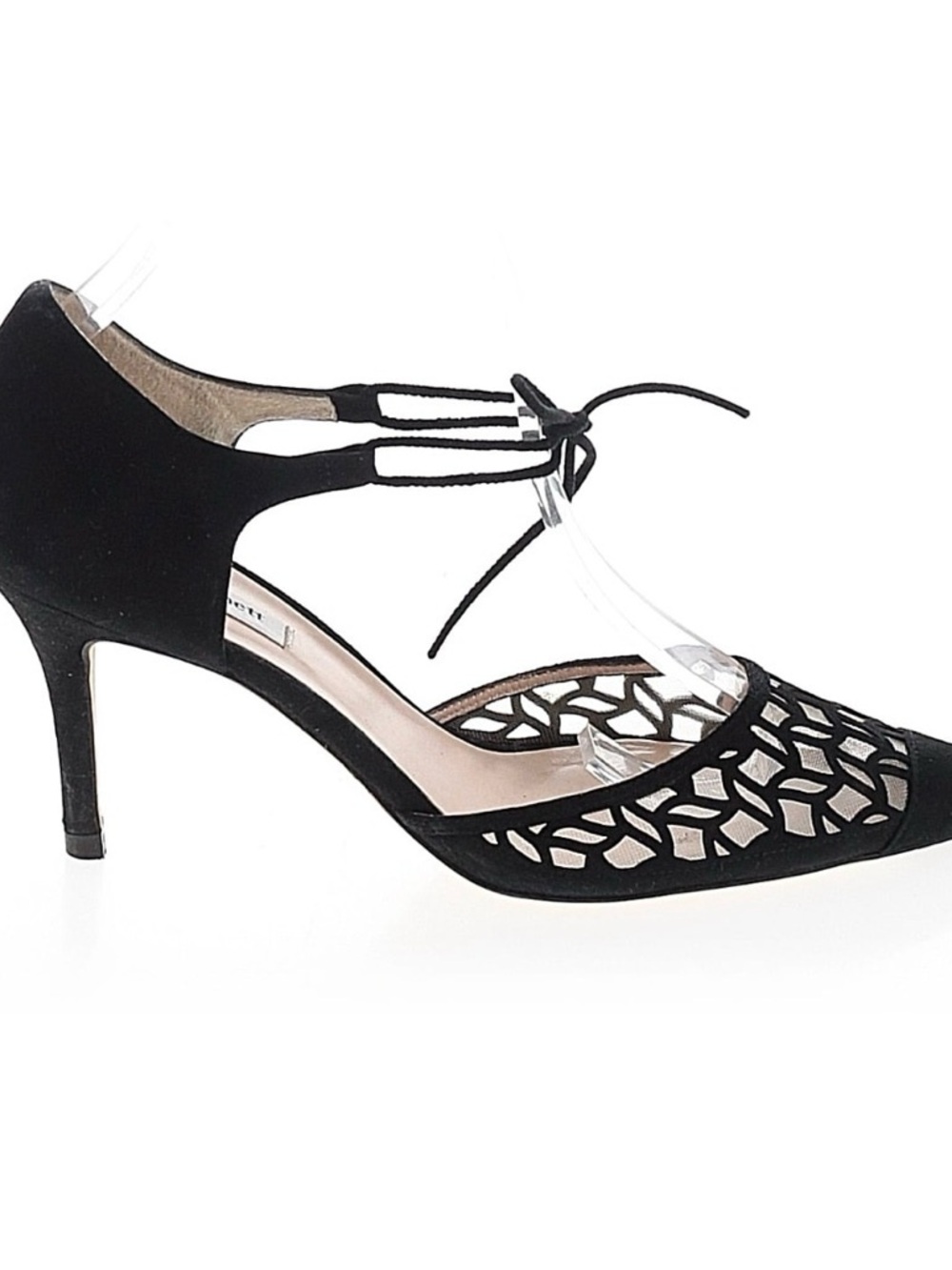 LK Bennett Black Cutout Pointed-Toe Lace-Up Heels - Picture 2 of 2